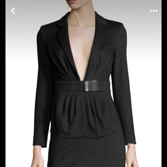 ISO Armani Collezioni Micro Chevron Herringbone Jacket Blazer Charcoal Gray - Picture 3 of 8